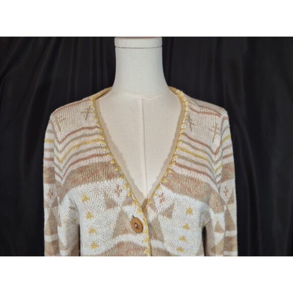 Faherty Womens Yellowtail Dragon Fly Path B Homeland Cardigan Sweater Medium - Picture 4 of 9